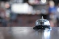 Hotel reception counter desk with service bell Royalty Free Stock Photo