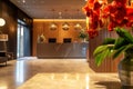 Hotel reception lobby. Generate Ai Royalty Free Stock Photo