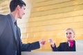 Hotel receptionist check in man giving key card Royalty Free Stock Photo