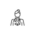 Hotel receptionist line icon