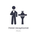 hotel receptionist outline icon. isolated line vector illustration from music collection. editable thin stroke hotel receptionist