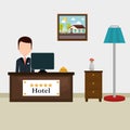 Hotel receptionist working avatar