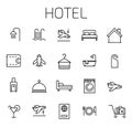 Hotel related vector icon set