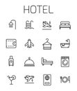 Hotel related vector icon set