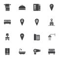 Hotel related vector icons set