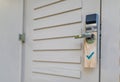 Hotel resort door knob hanging with message for cleaning note