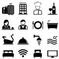 Hotel, resort and hospitality icon set Royalty Free Stock Photo