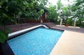 Hotel resort swimming pool & bar, tropical Royalty Free Stock Photo