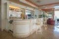 Hotel restaurant interior bar, European style in Italy Royalty Free Stock Photo