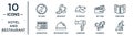 hotel.and.restaurant linear icon set. includes thin line yin yang, 24 service, wine menu, restaurant tray, hammock, guest,