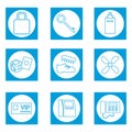 Vector Graphic of Hotel and Restaurant Set Icon Part 5 - White Moon Style.