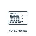 Hotel Review icon. Line simple Travel icon for templates, web design and infographics