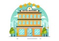 Hotel Reviews Vector Illustration with Rating Service, User Satisfaction to Rated Customer, Product or Experience in Flat Cartoon