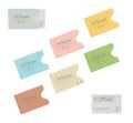 Hotel RFID key card with colored card sleeve holders isolated on white