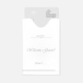 Hotel RFID key card inside white keycard sleeve holder, template