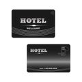 Hotel RFID key card isolated on white. Black keycard for electronic lock  vector template Royalty Free Stock Photo