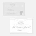 Hotel RFID key card with keycard sleeve holder, vector template