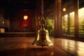 Hotel ring bell on counter desk at front reception