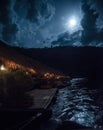 The hotel on the River Kwai by night