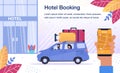 Hotel Room Booking Online Service Vector Poster
