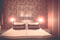 Hotel room at a brothel furnished modern where men hiring prostitutes Royalty Free Stock Photo