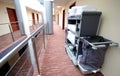 Hotel room cleaning trolley Royalty Free Stock Photo