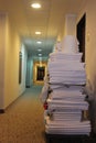 Hotel room cleaning trolley Royalty Free Stock Photo