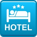 Hotel room icon web button Royalty Free Stock Photo