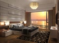 Hotel Room Interior 3D Illustration Photorealistic Rendering