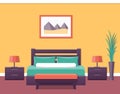 Hotel room interior. Vector illustration.