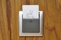 Hotel room key card lock. Security entrance personal identification