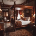 Hotel room with ornate details