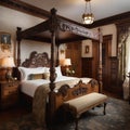 Hotel room with ornate details