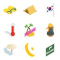 Hotel sector icons set, isometric style Royalty Free Stock Photo