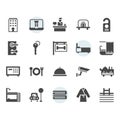 Hotel service icon and symbol set in glyph design Royalty Free Stock Photo