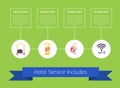 Hotel Service Includes on Vector Illustration Royalty Free Stock Photo