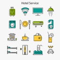 Hotel service linear icons Royalty Free Stock Photo