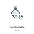 Hotel service outline vector icon. Thin line black hotel service icon, flat vector simple element illustration from editable food Royalty Free Stock Photo