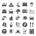 Hotel service simple icons set for web and mobile design Royalty Free Stock Photo