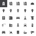 Hotel Service vector icons set Royalty Free Stock Photo