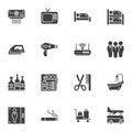 Hotel service vector icons set Royalty Free Stock Photo