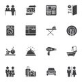 Hotel service vector icons set Royalty Free Stock Photo