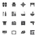 Hotel service vector icons set Royalty Free Stock Photo