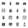 Hotel service vector icons set Royalty Free Stock Photo