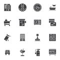 Hotel service vector icons set Royalty Free Stock Photo