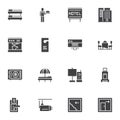 Hotel service vector icons set Royalty Free Stock Photo