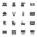 Hotel service vector icons set