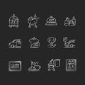 Hotel services black glyph icons set on white space Royalty Free Stock Photo