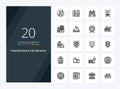 20 Hotel Services And City Elements Outline icon for presentation