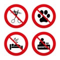 Hotel services icon. Pets allowed, hairdresser Royalty Free Stock Photo